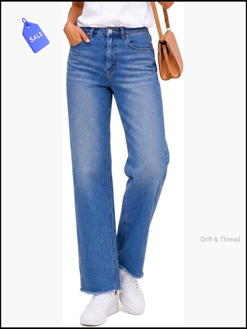 High Waisted Straight Leg Raw Hem Stretch Denim Jeans Women 31